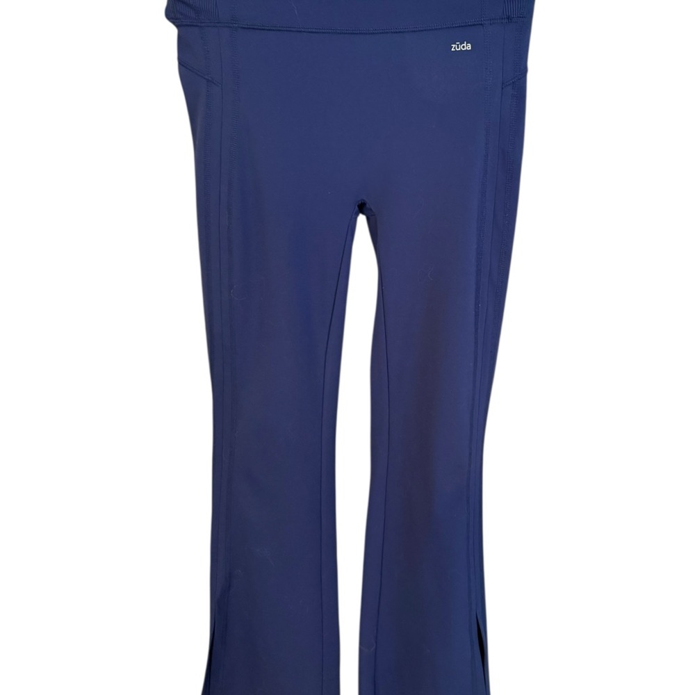 ZUDA, New Trendy Navy Split Leg Flared Leggings, XS, Flattering/Versatile! - Picture 5 of 5